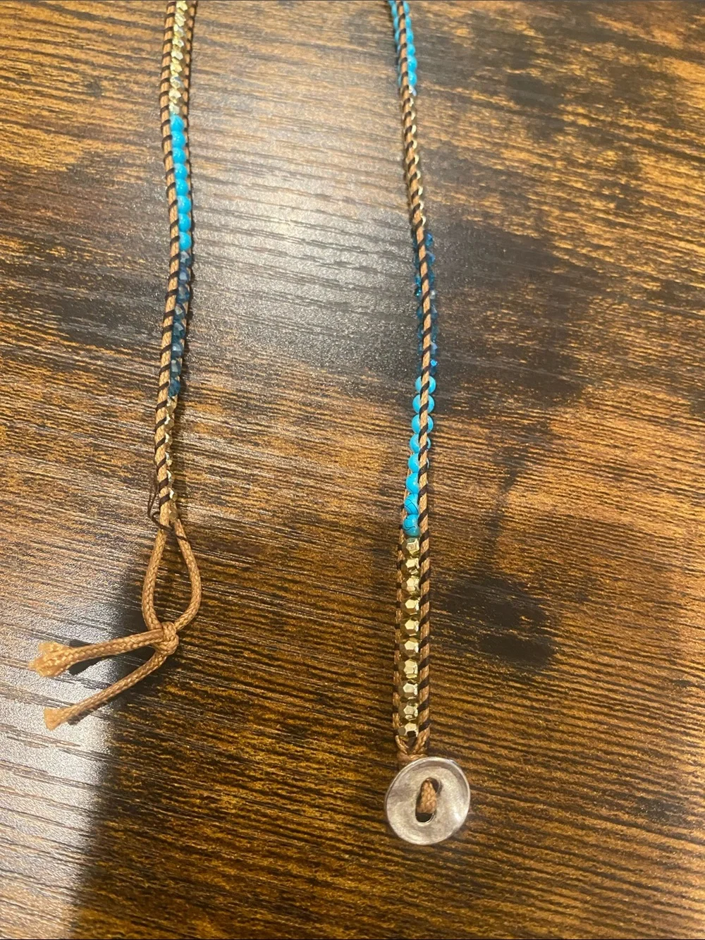 Handwoven Men’s Wrap Bracelet - Turquoise & Brown